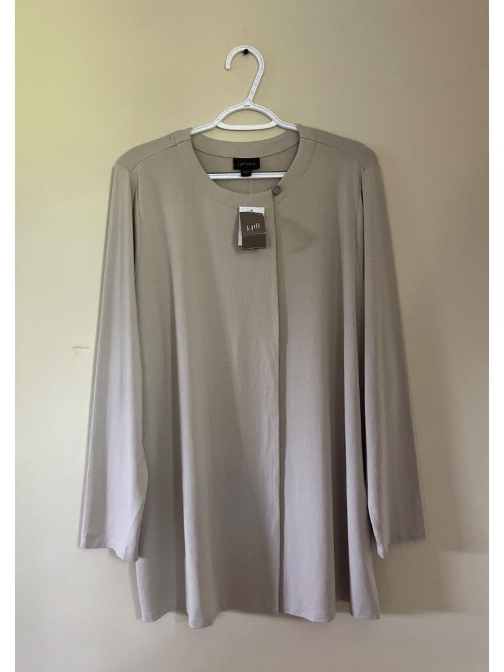 NWT J.Jill Wearever Collection Womens XLarge Tan Jersey Knit Cardigan Long Sleev